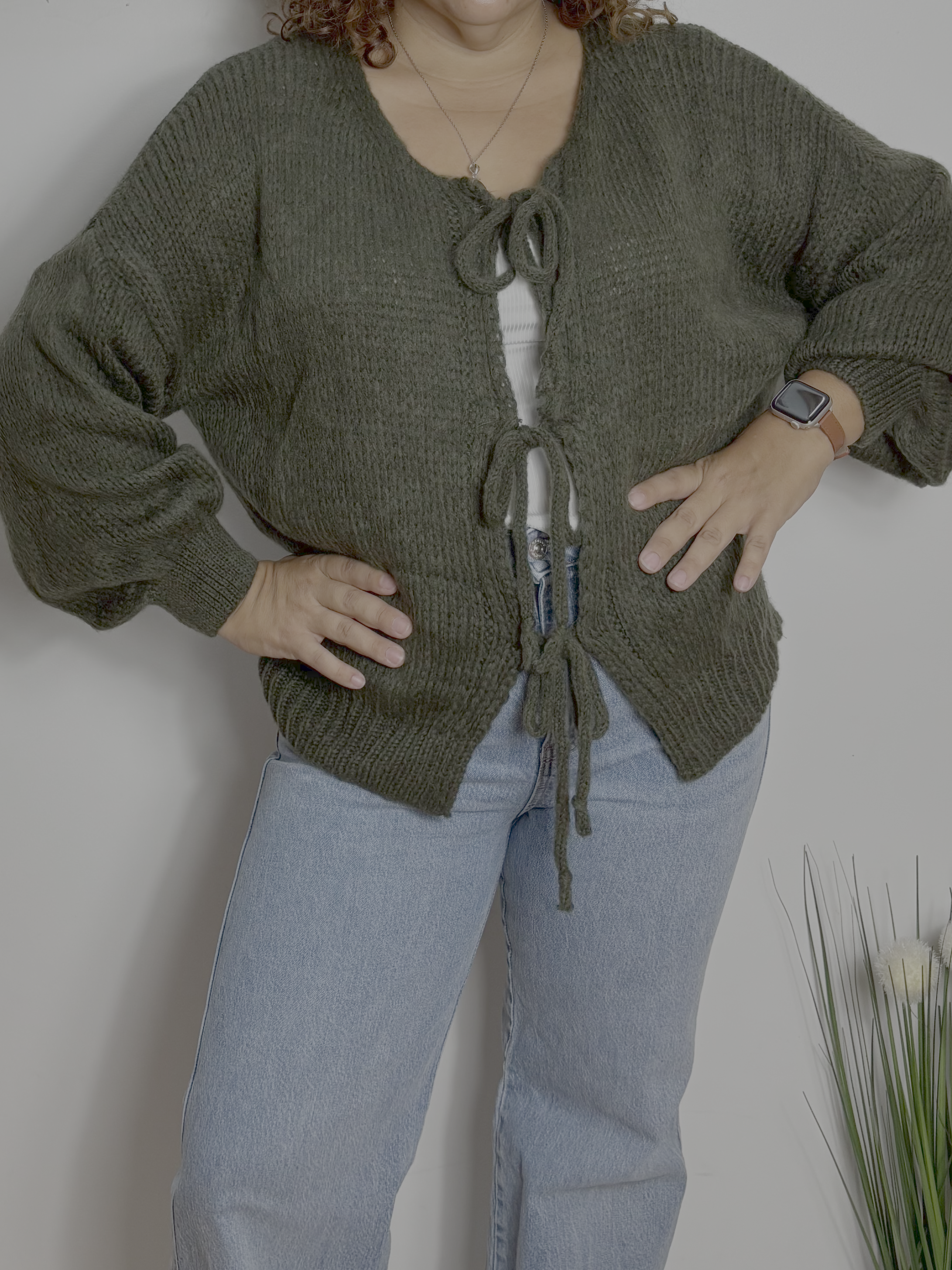 Cardigan chaud à noeuds