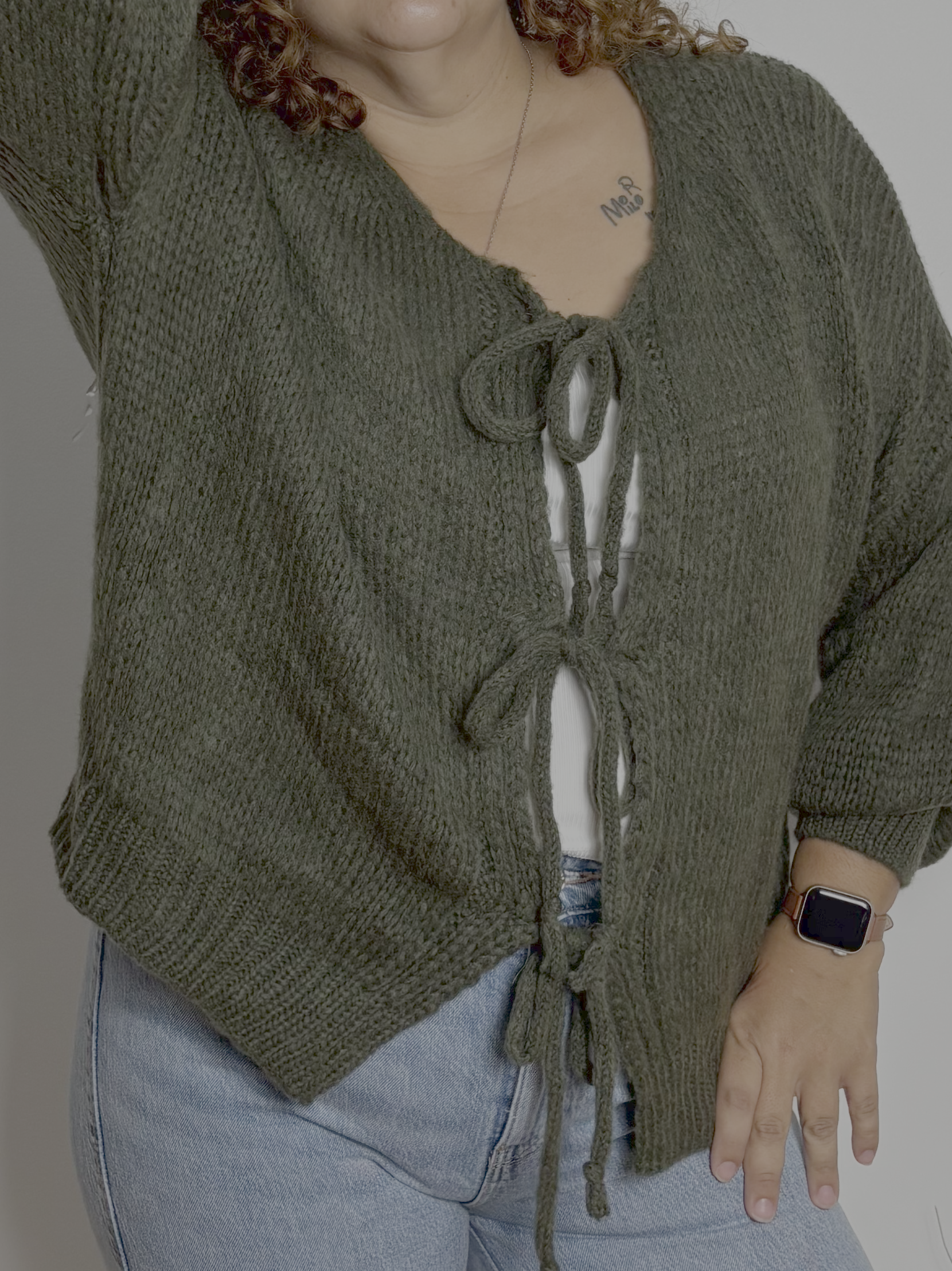 Cardigan chaud à noeuds