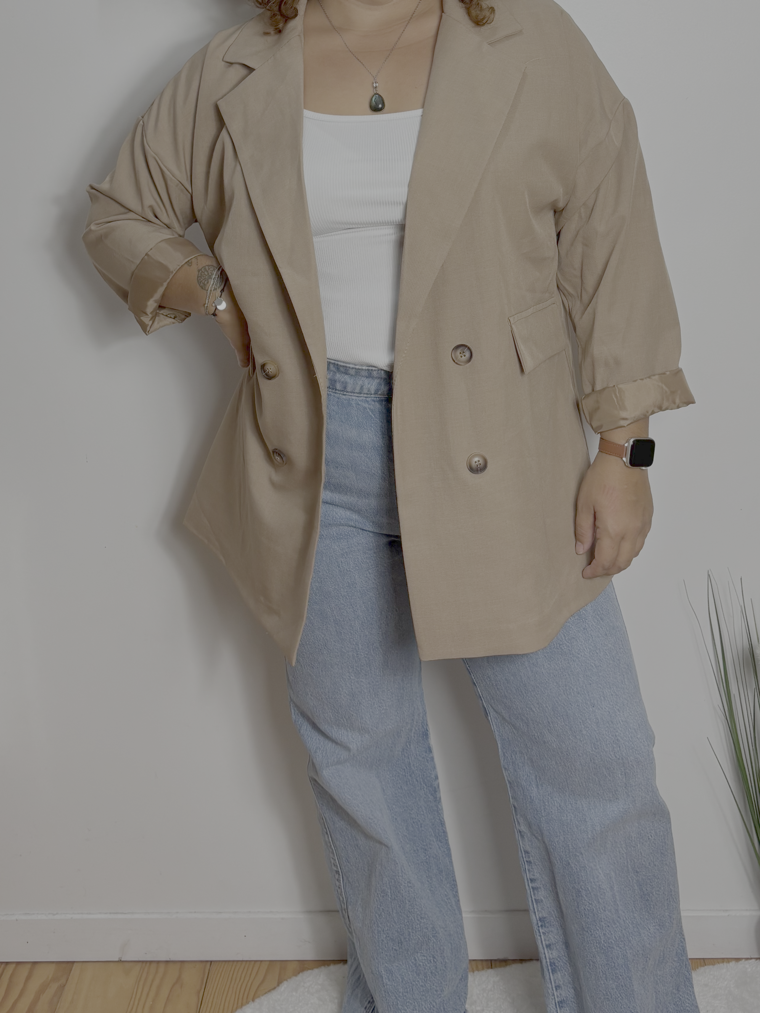 Veste à boutons oversize avec doublure