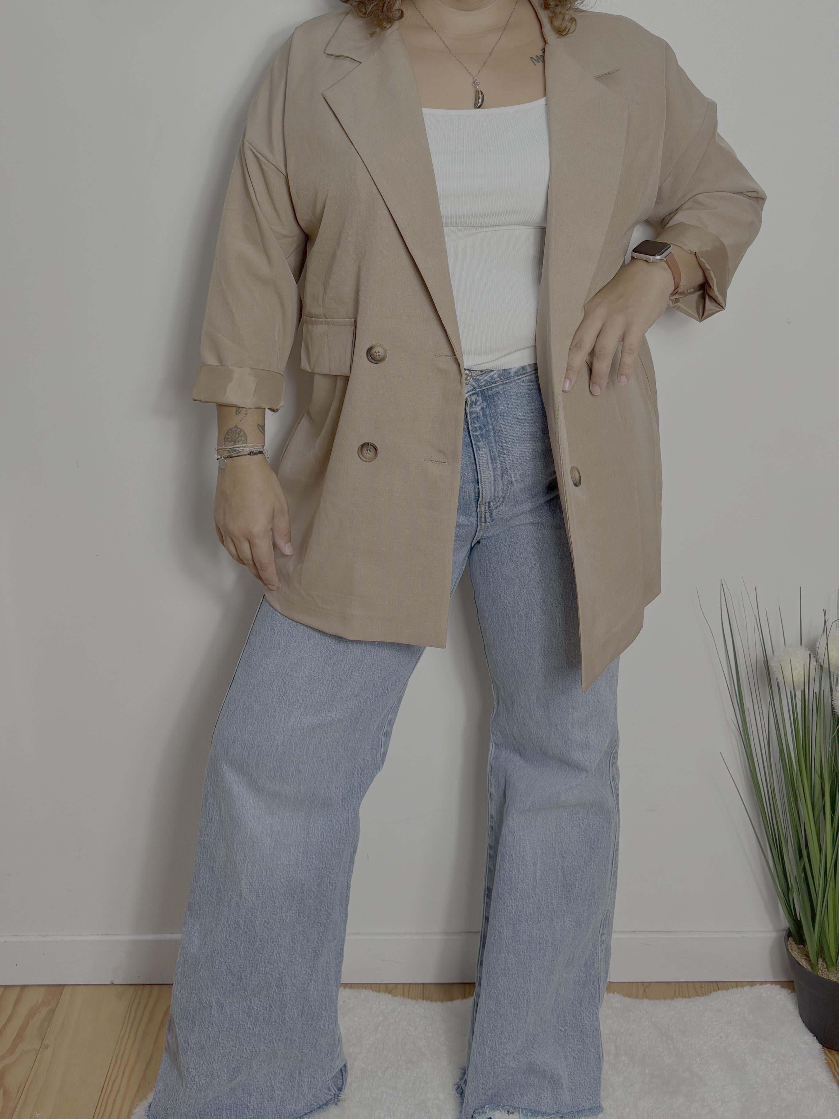 Veste à boutons oversize avec doublure