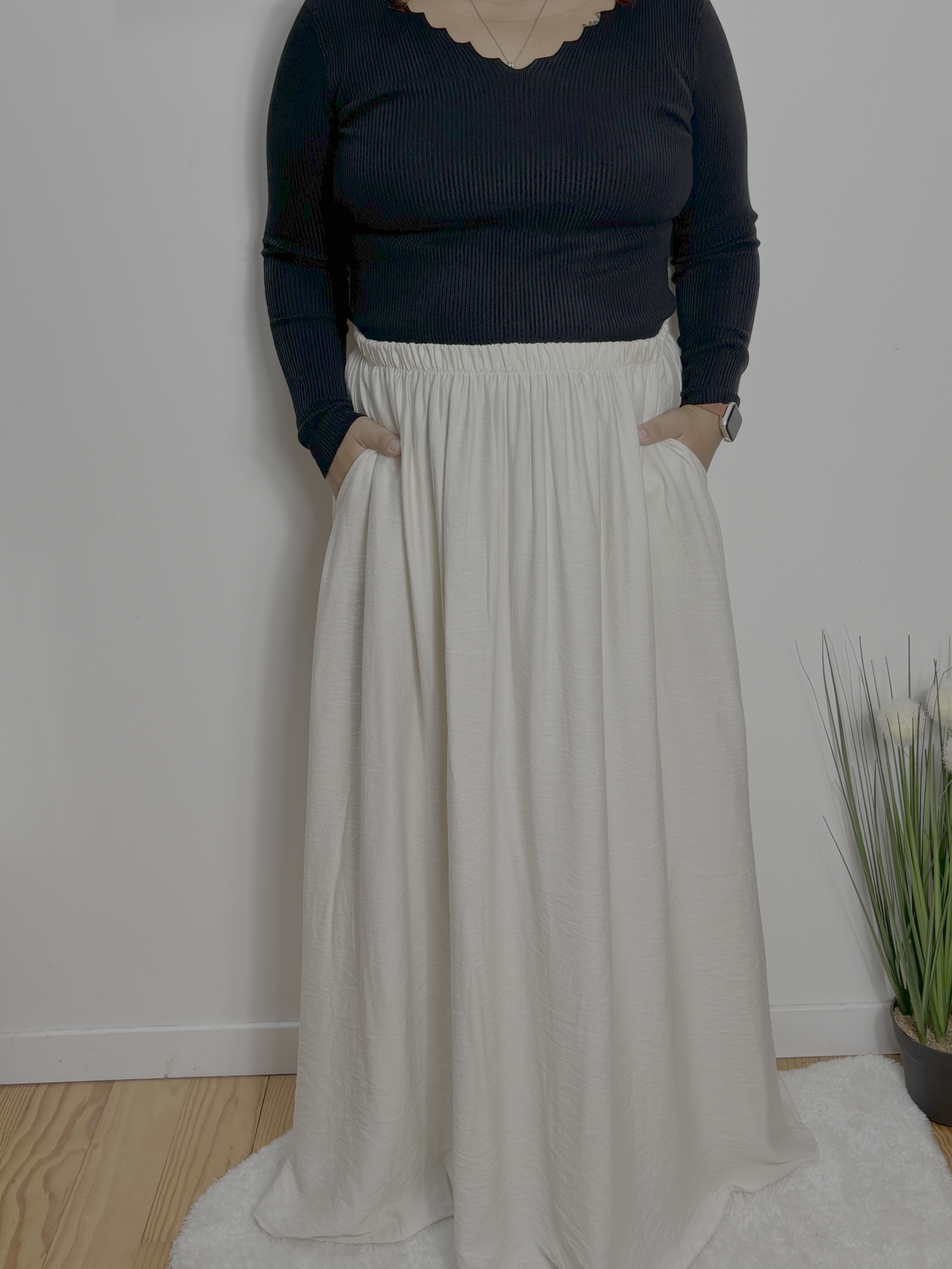 Jupe longue fluide avec poches