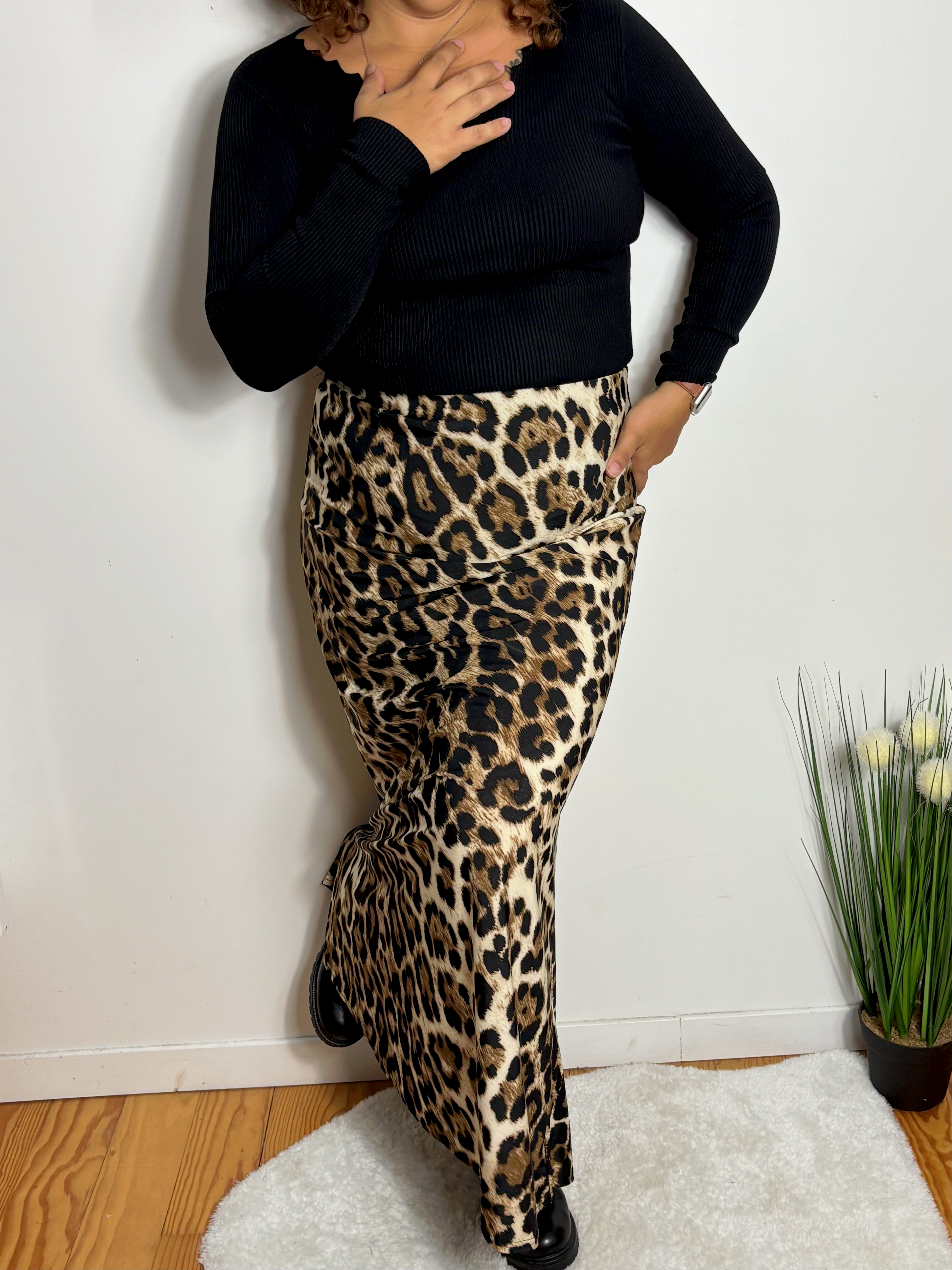 Jupe longue léopard